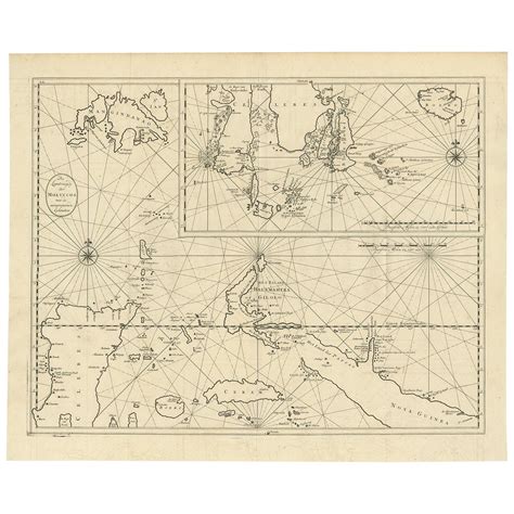 Antique Map Of The Island Of Borneo In Asia Indonesia 1726 For Sale