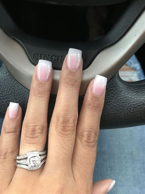 Short Square French Ombre Nails In 2021 Ambre Nails Ombre Nails