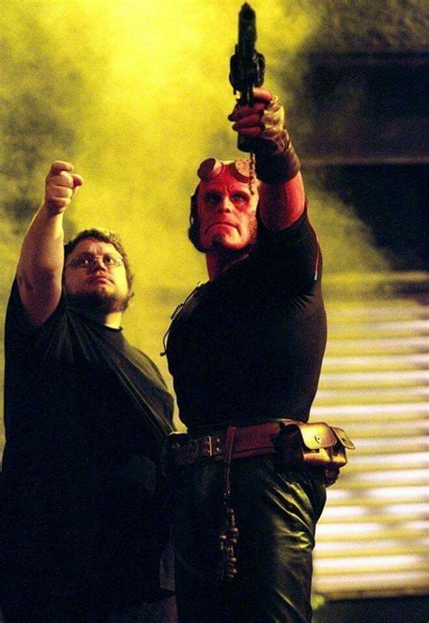 Guillermo Del Toro With Ron Perlman On The Set Of Hellboy 2004