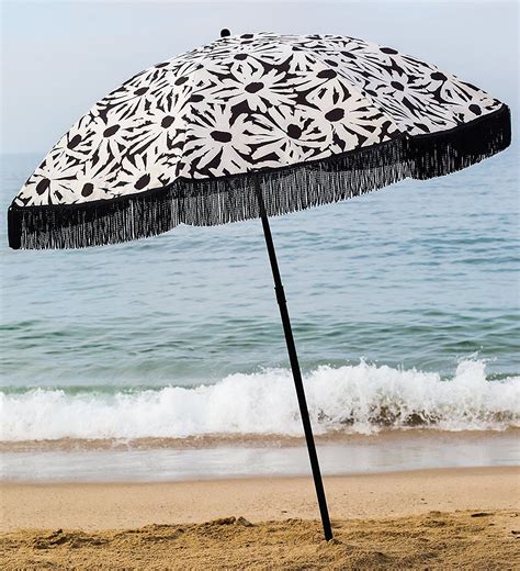 Beach Umbrella Laguna With Fringe Designed By Beach Brella 100 Uv