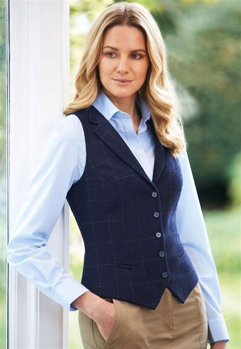 Nashville Ladies Tweed Vest With Notch Lapel Business Casual Tweed
