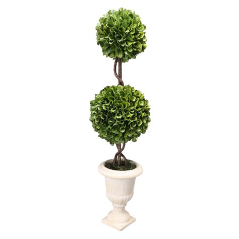 20 Faux Boxwood Topiary Double Sphere Green Walmart Com