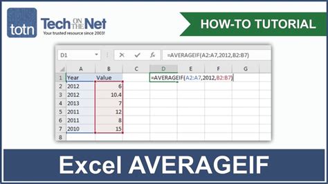 If you order the list smallest to largest, and count down to the middle, you'll notice that the result of the formula ($584,461.85) isn't in the list. How to use the AVERAGEIF function in Excel - YouTube