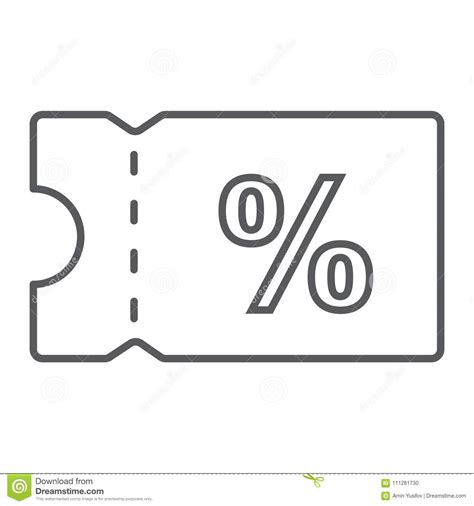 Discount Coupon Thin Line Icon E Commerce Stock Vector Illustration