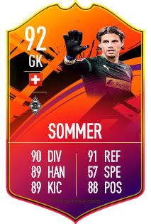 I bought sommer for my fitness squad and cavani for the main. Yann Sommer FIFA 19 Rating, Card, Price