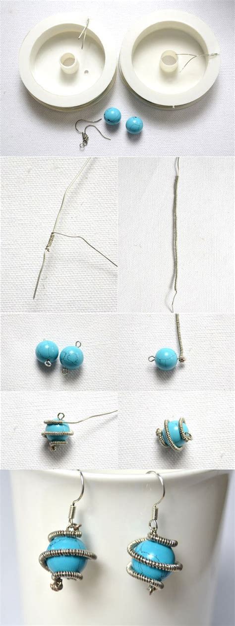 Diy Wire Wrapped Turquoise Bead Earrings Tutorial From Lc Pandahall Com