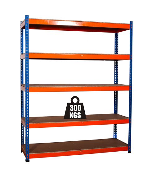 1 X Workshop Garage Heavy Duty 5 Tier Blue Orange Storage Shelf Unit