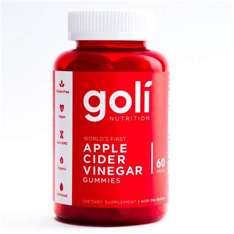 Goli Nutrition Apple Cider Vinegar Dietary Supplement Gummies 60 Ct Vegan And Kosher