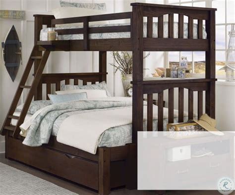 Highlands Harper Espresso Twin Over Full Bunk Bed With Trundle From Ne