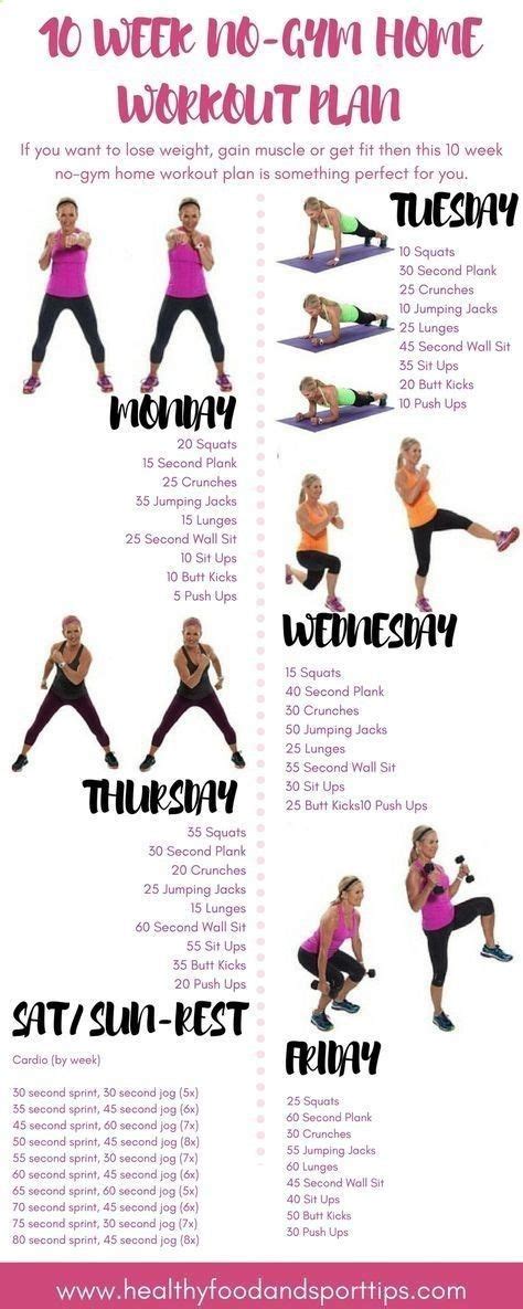 Weekly plan for a cardio workout: 10 WEEK NO-GYM HOME WORKOUT PLAN by malinda | At home ...
