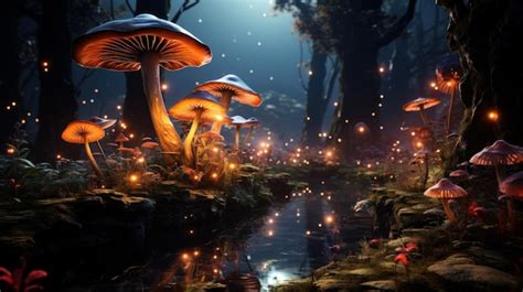 Premium Ai Image Mushroom Wallpaper Fantasy Wallpaper 4k Mushroom Light
