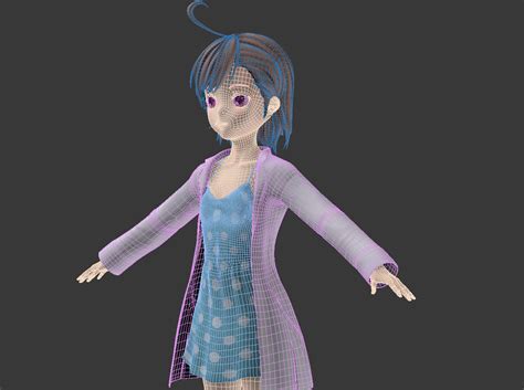 t pose rigged model of last order anime girl 3d model rigged cgtrader