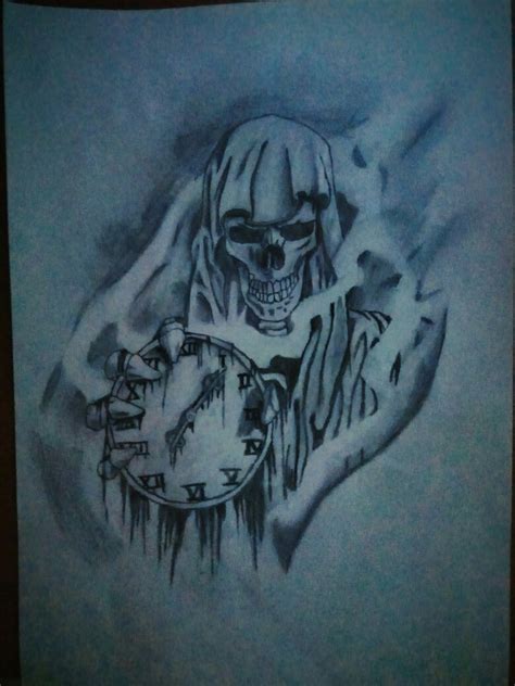 A Grim Reaper With A Clock By Luposolitarioxd On Deviantart