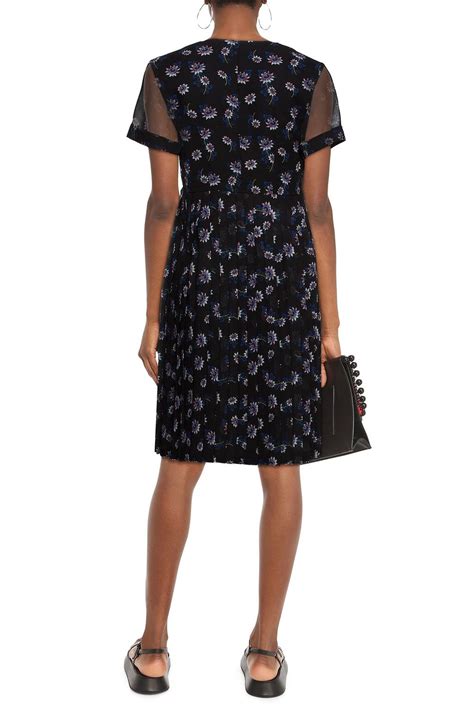 Kenzo Pleated Floral Print Crepe De Chine Dress The Outnet