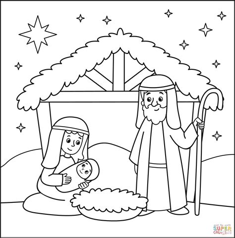 Christmas Nativity coloring page | Free Printable Coloring Pages