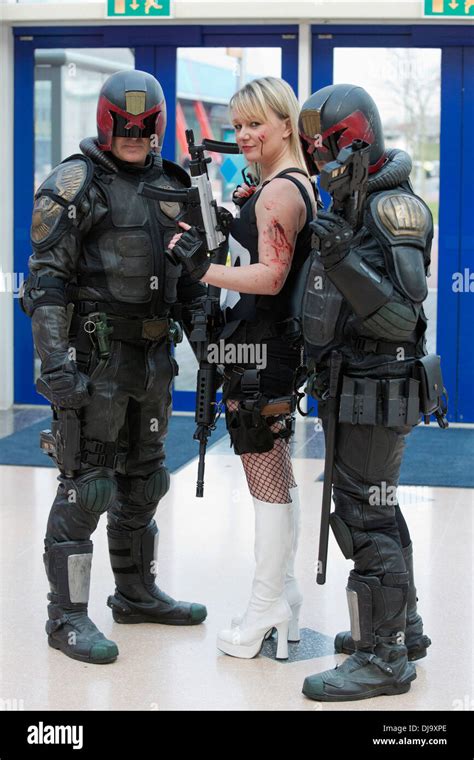 Cosplayers Attend The Birmingham Comic Con At The Nec Stock Photo Alamy