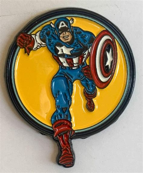 Marvel Pin Captain America Yellow Retro 6 Licensed Marvel Pin At