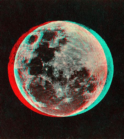Beyond the phases of the moon, you will also see daily moon illumination percentages and the moon's age. The Moon published by Joseph L. Bates 1860's anaglyph 3D ...