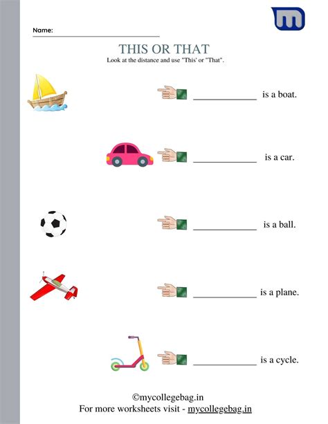 Printable This,That, These, Those Worksheets-Download for Free in PDF