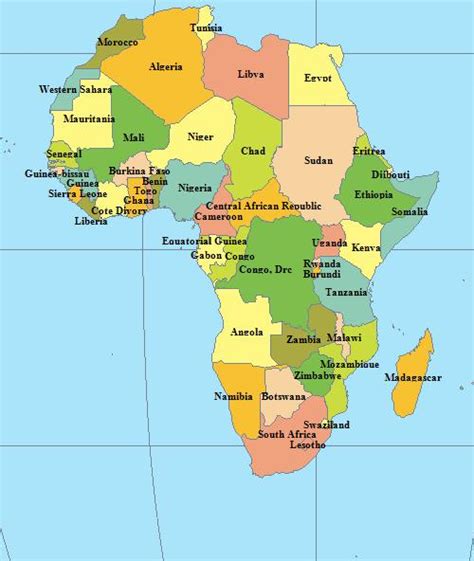 The Continent Of Africa Map Map Of Africa