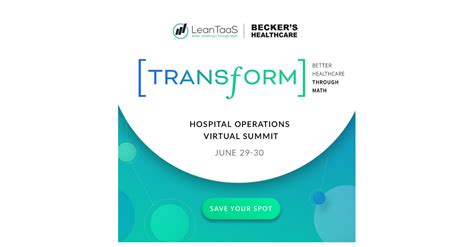 Leantaas Announces Transform Inaugural Hospital Operations Virtual