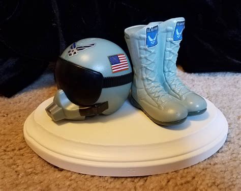 Military Air Force Wedding Cake Topper With Flight Helmet And Etsy