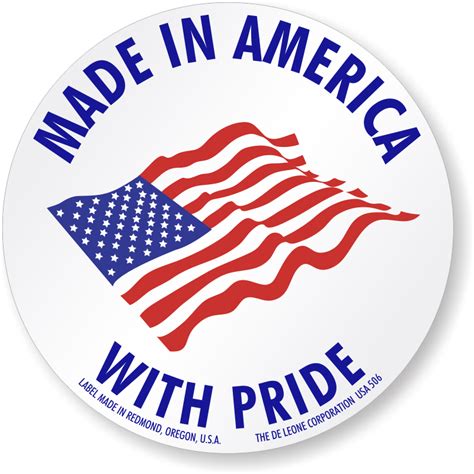 Made In America Flag Label Sku D1938