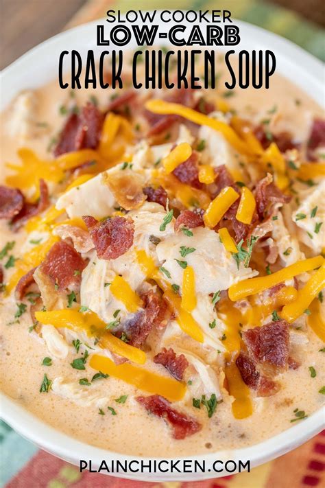 Did you make this recipe? Slow Cooker Low-Carb Crack Chicken Soup | Plain Chicken®