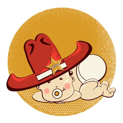 Baby With Cowboy Western Hat Vector Free Download