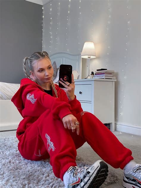 Red Rhinestone Tracksuit From The Named Collective Trendy Outfits