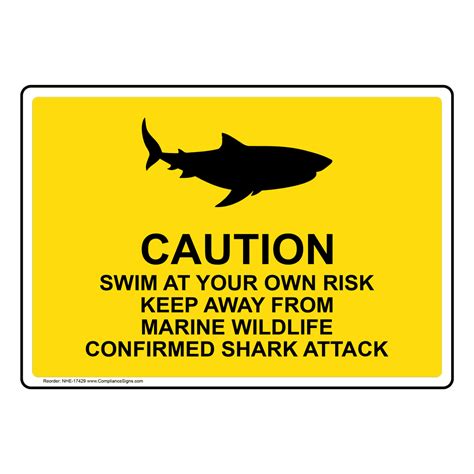 No Swimming Shark Sighted Sign Nhe 17426 Water Safety