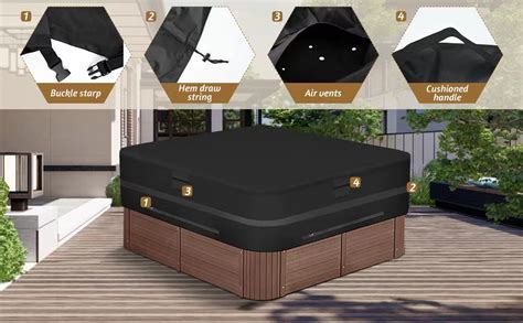 Wranzgao Square Hot Tub Cover ，heavy Duty 600d Polyester