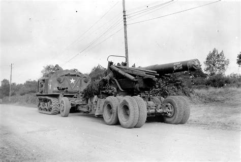 An M4 High Speed Tractor Of The 105th Field Artillery Battalion Tows An