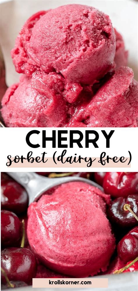 Fresh Cherry Sorbet Recipe Sorbet Recipes Cherry Sorbet Recipes