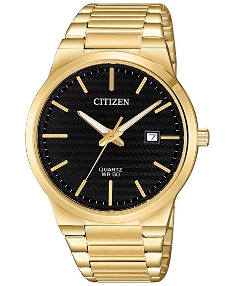 Citizen Mens Quartz Gold Tone Stainless Steel Bracelet Watch 39mm Macys
