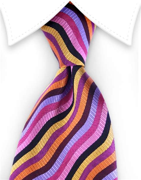 Wavey Striped Necktie Neck Tie Ties Mens Fashion Mens Silk Ties