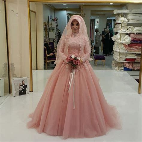 Arabie Saoudite Style Rose Princesse De Mariage Musulman Robe Gelinlik
