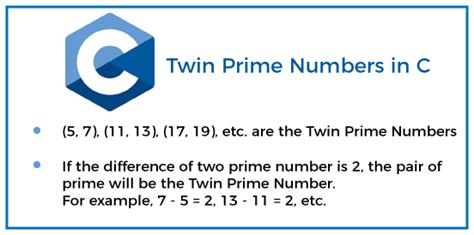 Twin Prime Numbers In C Javatpoint