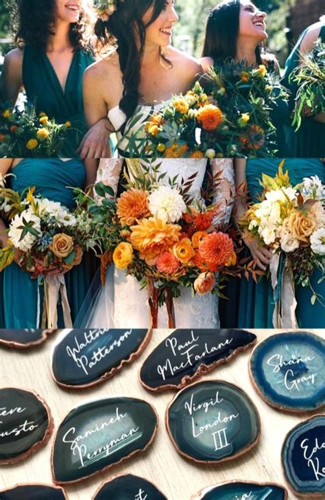 Colorful Fall Inspired Teal And Rust Orange Wedding Color Ideas