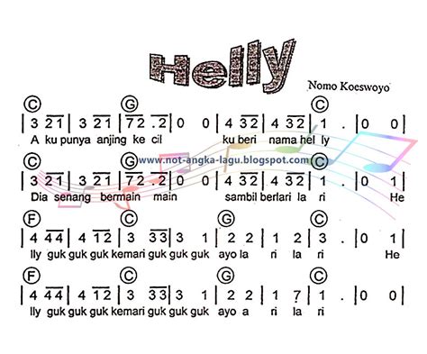 Not Angka Lagu Helly Guk Guk Guk | Chord Lagu Indonesia