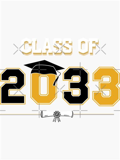 Class Of 2033 Graduation Moving Up Grow Old Sticker By Yazztees