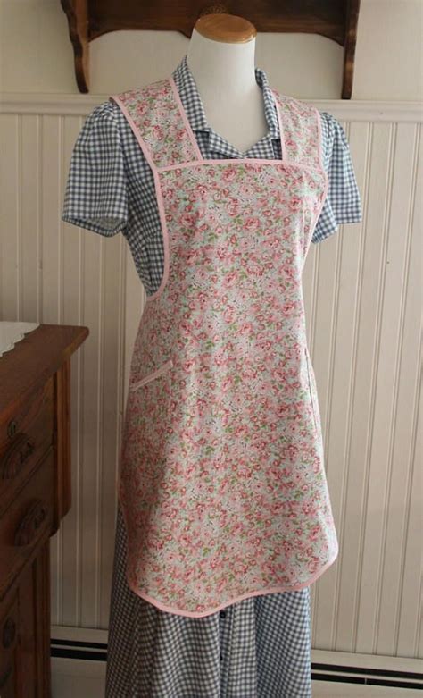 Pink Calico Vintage Style Apron Ready To Ship Etsy In 2023 Vintage Style Aprons Vintage