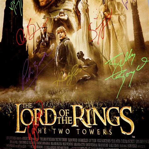 Lord Of The Rings Cast Hand Signed Poster Custom Frame Rare T