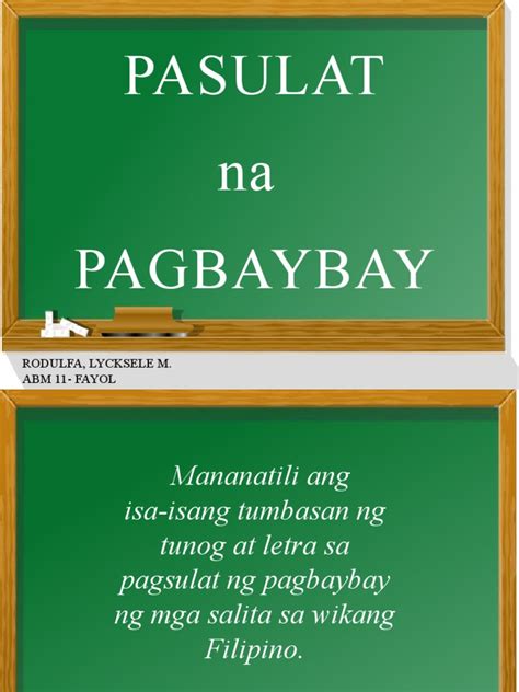 Pasulat Na Pagbaybay Pdf