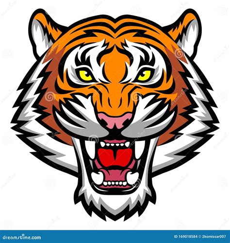 Angry Tiger Face Stock Vector Illustration Of Aggression 169018584