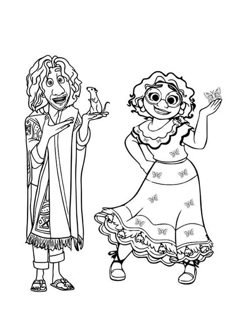 Madrigal Sibling From Encanto Coloring Page Free Printable Coloring