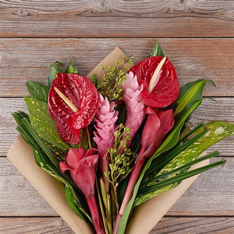 Anthurium And Ginger Exotic Flower Bouquet The Bouqs Co
