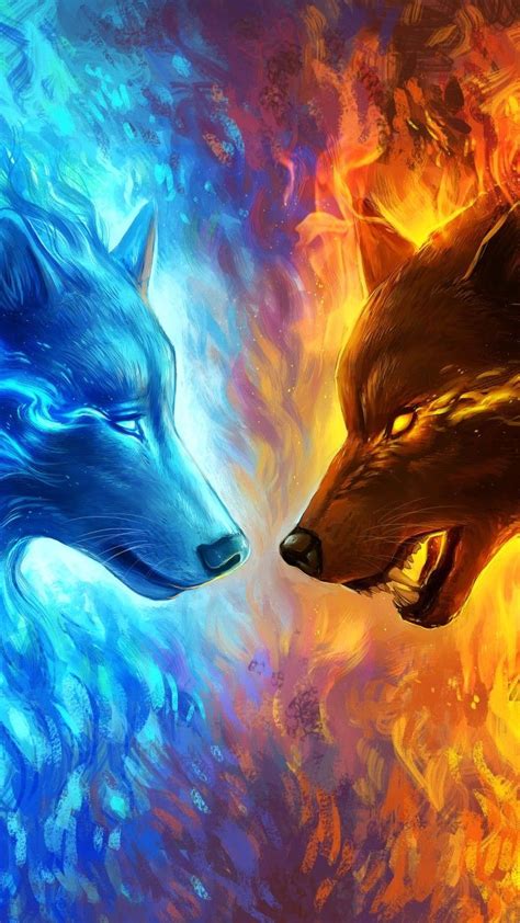 Kawaii Fondos De Pantalla De Lobos De Fuego