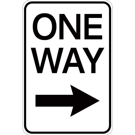 One Way With Right Arrow Aluminum Sign