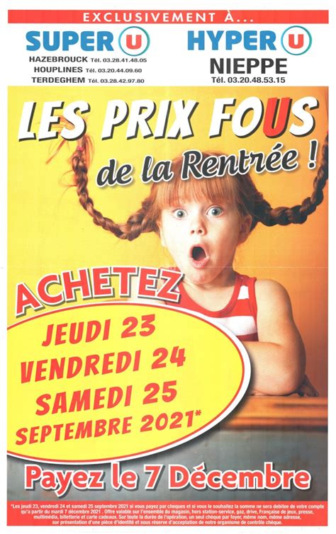 hyper u les prix fous de la rentree